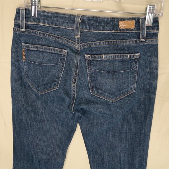 Paige Denim Blue Heights Jeans Low Rise Straight Leg Dark Wash Denim Size 2 Y2K - Picture 6 of 12